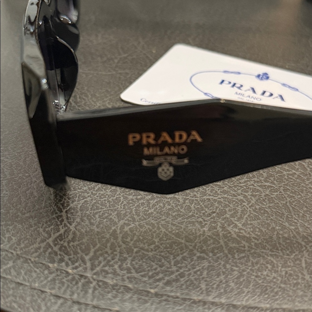 Authentic NWOT Prada Black Dark Tinted Sunglasses- with card, case, and box! - Picture 8 of 12